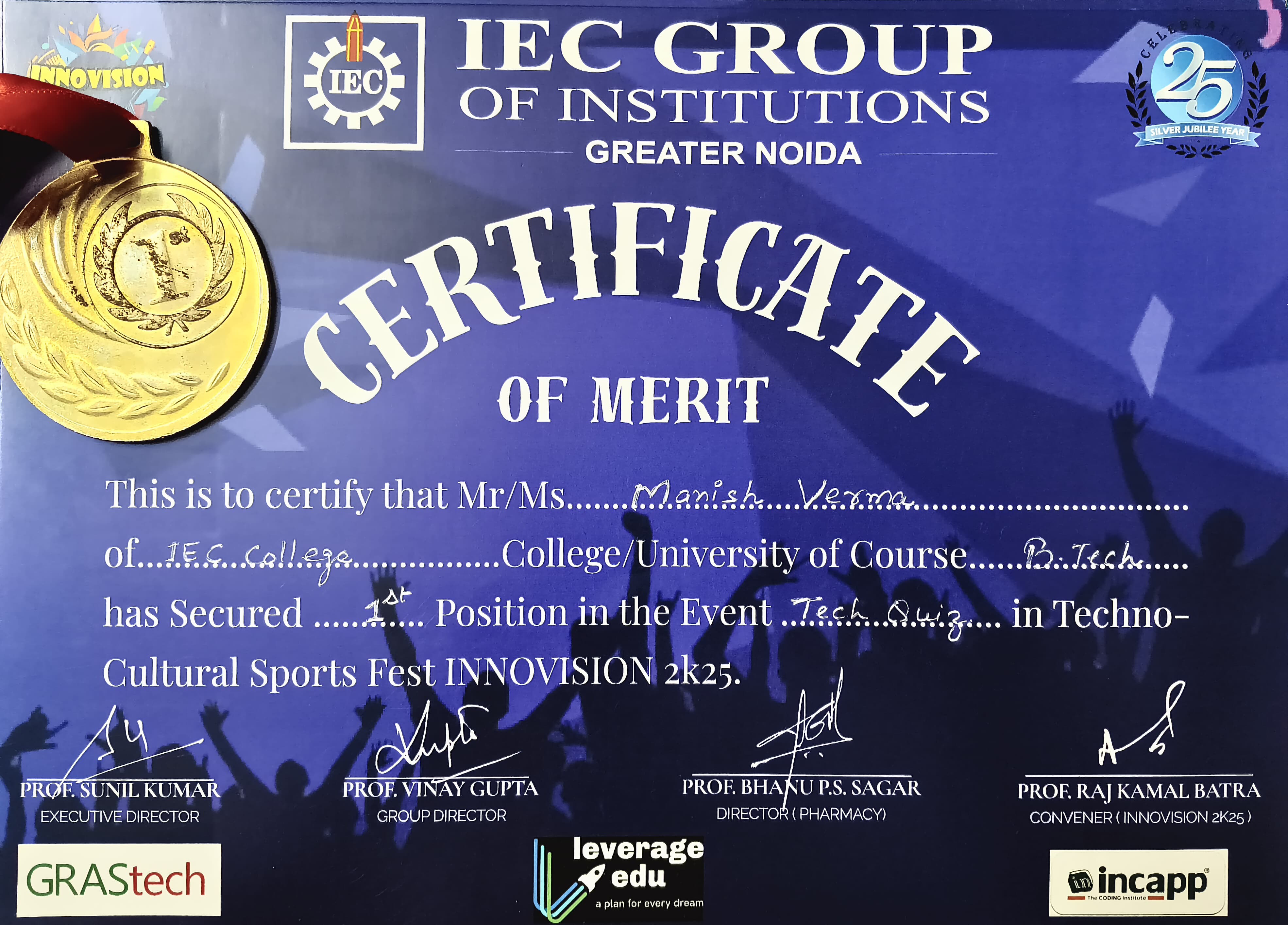 Infosint Certificate